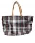 BURBERRY LONDON (バーバリーロンドン) チェック柄舟型トートバック ブラック：5000円