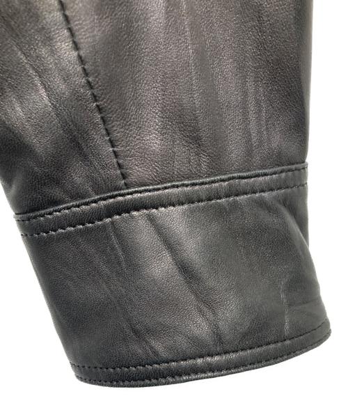 BURBERRY BLACK LABEL（バーバリーブラックレーベル）BURBERRY BLACK LABEL (バーバリーブラックレーベル) ラムレザーシングルライダースジャケット ブラック サイズ:Mの古着・服飾アイテム