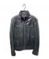 BURBERRY BLACK LABEL（バーバリーブラックレーベル）の古着「ラムレザーシングルライダースジャケット」｜ブラック
