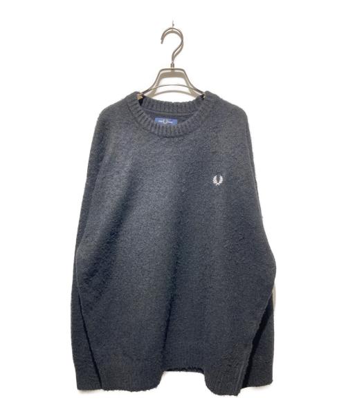FRED PERRY（フレッドペリー）FRED PERRY (フレッドペリー) BEAMS (ビームス) 別注 フラッフィ クルーネックニット ブラック サイズ:ＸＬの古着・服飾アイテム