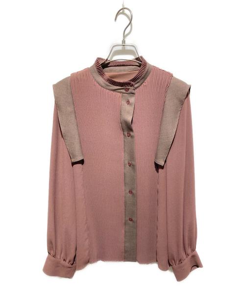 UNITED TOKYO（ユナイテッドトーキョー）UNITED TOKYO (ユナイテッドトーキョー) ハイネックプリーツブラウス ブラウン サイズ:FREEの古着・服飾アイテム