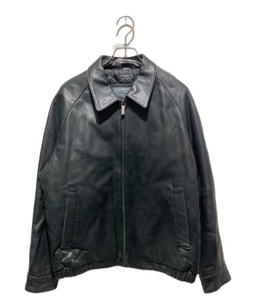 PERRY ELLIS PORTFOLIO（ペリーエリス）PERRY ELLIS PORTFOLIO (ペリーエリス) ラムスキンレザージャケット ブラック サイズ:Mの古着・服飾アイテム