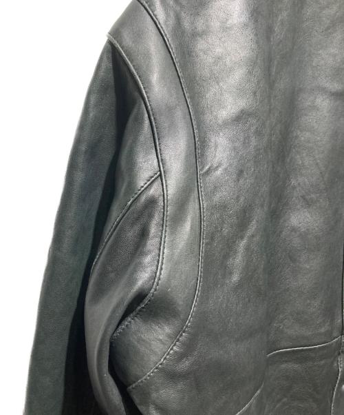 PERRY ELLIS PORTFOLIO（ペリーエリス）PERRY ELLIS PORTFOLIO (ペリーエリス) ラムスキンレザージャケット ブラック サイズ:Mの古着・服飾アイテム