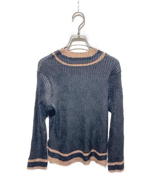 Wrinqle（リンクル）wrinqle (リンクル) プリーツVネックカーディガン ブラック サイズ:不明 未使用品の古着・服飾アイテム