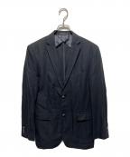 BURBERRY BLACK LABELバーバリーブラックレーベル）の古着「背抜きリネン混ロゴボタンテーラードジャケット」｜ブラック