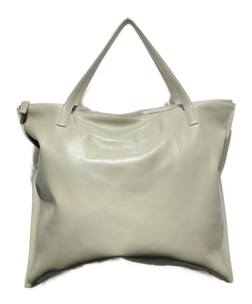 JIL SANDER（ジルサンダー）JIL SANDER (ジルサンダー) ZIP TOTE MD/レザートートバッグ グレージュの古着・服飾アイテム