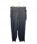 s'yte Yohji Yamamotoサイト ヨウジヤマモト）の古着「ワイドパンツ/HIDDEN YELLOW INKGLEN FOLDOVER SUSPENDER PANTS」｜ブラック