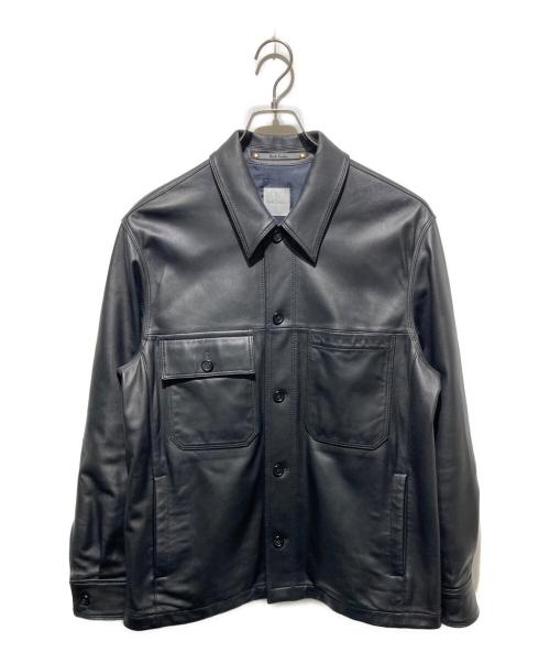 PAUL SMITH（ポールスミス）PAUL SMITH (ポールスミス) アシンメトリーポケット レザージャケット ブラック サイズ:Ｌの古着・服飾アイテム