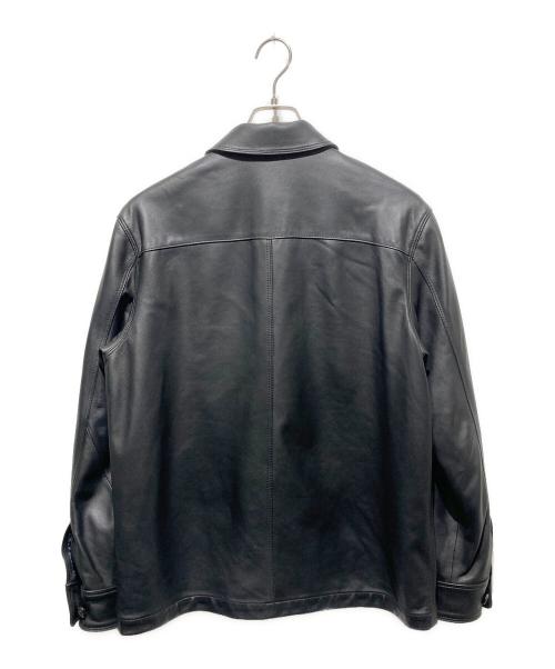 PAUL SMITH（ポールスミス）PAUL SMITH (ポールスミス) アシンメトリーポケット レザージャケット ブラック サイズ:Ｌの古着・服飾アイテム