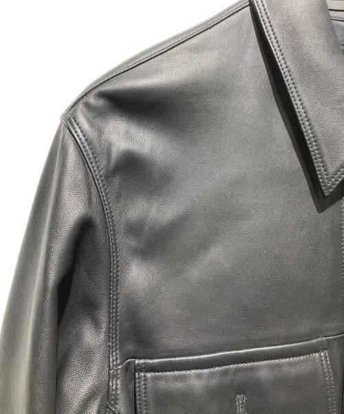 PAUL SMITH（ポールスミス）PAUL SMITH (ポールスミス) アシンメトリーポケット レザージャケット ブラック サイズ:Ｌの古着・服飾アイテム