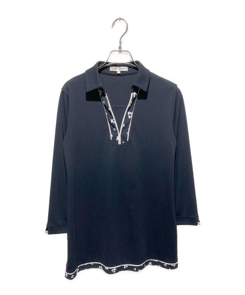 LEONARD SPORT（レオナール スポーツ）LEONARD SPORT (レオナール スポーツ) スキッパーチュニックプルオーバー ブラック サイズ:40の古着・服飾アイテム