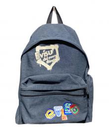 EVISU（エヴィス）の古着「フェイクステッカーロゴプリントデニムバックパック」｜インディゴ