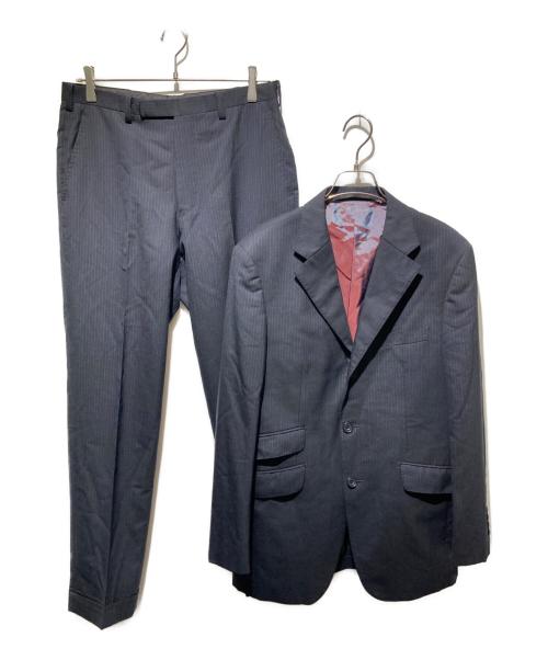 BURBERRY BLACK LABEL（バーバリーブラックレーベル）BURBERRY BLACK LABEL (バーバリーブラックレーベル) 裏地ノバチェックピンストライプセットアップ ブラック サイズ:40Rの古着・服飾アイテム
