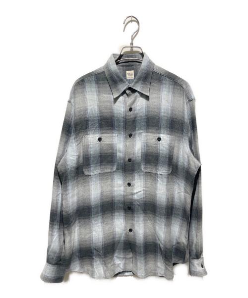 Ron Herman（ロンハーマン）Ron Herman (ロンハーマン) レーヨンチェックシャツ/Brushed Plaid SHIRT L／S ブルー×グレー サイズ:Mの古着・服飾アイテム