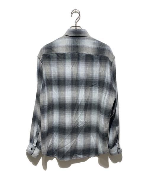 Ron Herman（ロンハーマン）Ron Herman (ロンハーマン) レーヨンチェックシャツ/Brushed Plaid SHIRT L／S ブルー×グレー サイズ:Mの古着・服飾アイテム
