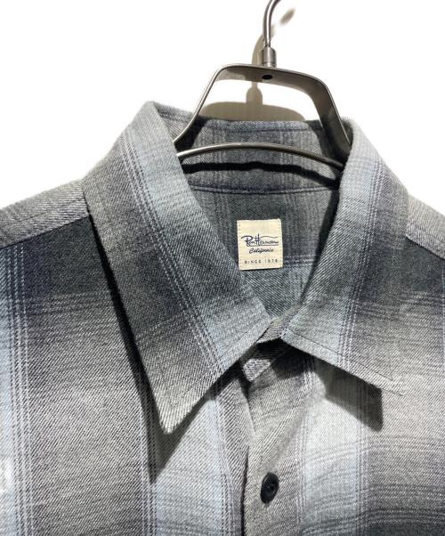 Ron Herman（ロンハーマン）Ron Herman (ロンハーマン) レーヨンチェックシャツ/Brushed Plaid SHIRT L／S ブルー×グレー サイズ:Mの古着・服飾アイテム