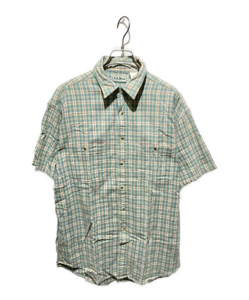 L.L.Bean（エルエルビーン）L.L.Bean (エルエルビーン) OLD 半袖チェックシャツ ブルー サイズ:Mの古着・服飾アイテム