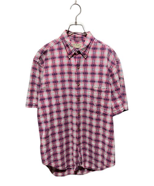 L.L.Bean（エルエルビーン）L.L.Bean (エルエルビーン) USA製 半袖シアサッカーシャツ ピンク サイズ:Ｍの古着・服飾アイテム