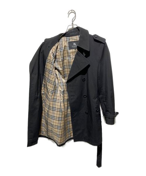BURBERRY BLACK LABEL（バーバリーブラックレーベル）BURBERRY BLACK LABEL (バーバリーブラックレーベル) ベルト付き裏地ノバチェックトレンチコート ブラック サイズ:Ｌの古着・服飾アイテム