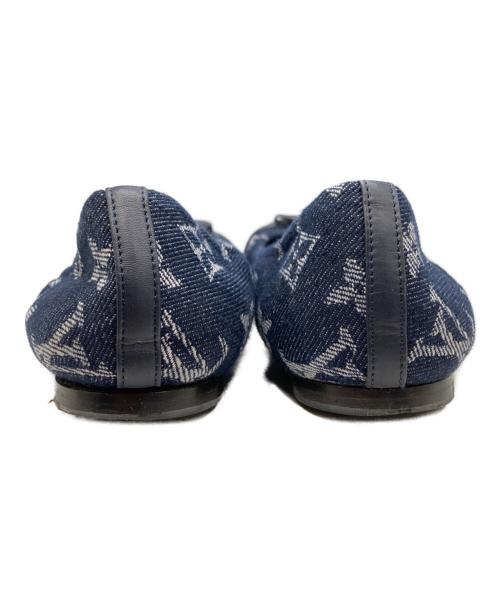 LOUIS VUITTON（ルイ ヴィトン）LOUIS VUITTON (ルイ ヴィトン) LVロゴデニムモノグラムバレエシューズ インディゴ サイズ:36１/２の古着・服飾アイテム