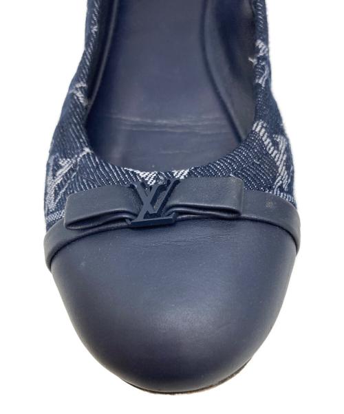 LOUIS VUITTON（ルイ ヴィトン）LOUIS VUITTON (ルイ ヴィトン) LVロゴデニムモノグラムバレエシューズ インディゴ サイズ:36１/２の古着・服飾アイテム
