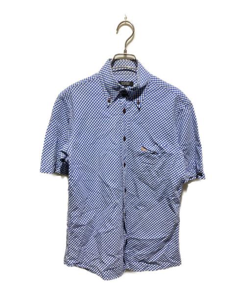 BURBERRY BLACK LABEL（バーバリーブラックレーベル）BURBERRY BLACK LABEL (バーバリーブラックレーベル) 半袖チェックシャツ ブルー サイズ:2の古着・服飾アイテム