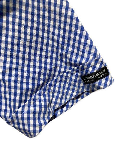BURBERRY BLACK LABEL（バーバリーブラックレーベル）BURBERRY BLACK LABEL (バーバリーブラックレーベル) 半袖チェックシャツ ブルー サイズ:2の古着・服飾アイテム