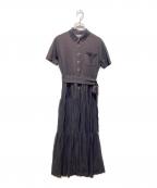 HER LIP TOハーリップトゥ）の古着「Romane Tiered Knit Dress」｜ブラウン