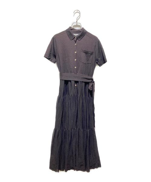 HER LIP TO（ハーリップトゥ）Her lip to (ハーリップトゥ) Romane Tiered Knit Dress ブラウン サイズ:Sの古着・服飾アイテム