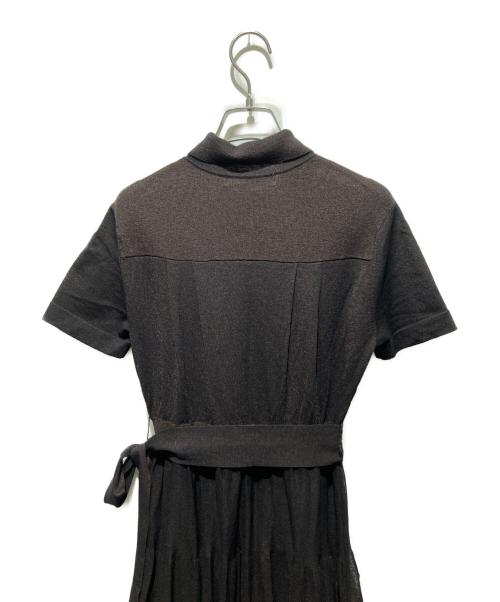HER LIP TO（ハーリップトゥ）Her lip to (ハーリップトゥ) Romane Tiered Knit Dress ブラウン サイズ:Sの古着・服飾アイテム