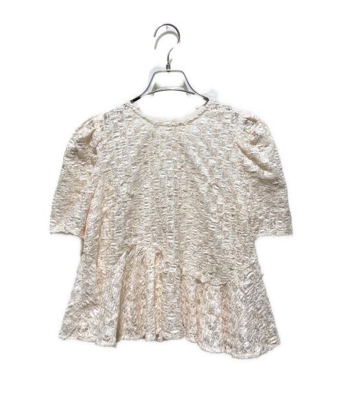 CELFORD（セルフォード）CELFORD (セルフォード) 25ss ブラッシュドレースペプラムトップス アイボリー サイズ:FREEの古着・服飾アイテム