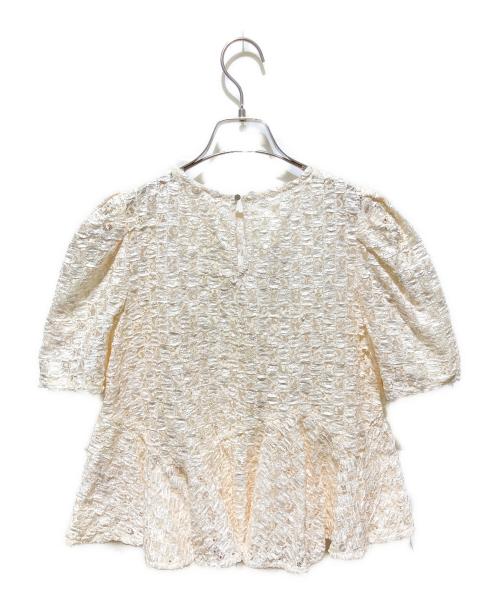 CELFORD（セルフォード）CELFORD (セルフォード) 25ss ブラッシュドレースペプラムトップス アイボリー サイズ:FREEの古着・服飾アイテム