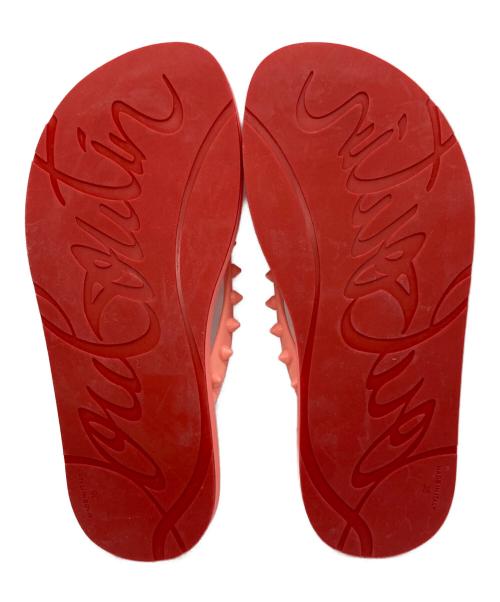 Christian Louboutin（クリスチャン・ルブタン）Christian Louboutin (クリスチャン・ルブタン) ルビ フリップ スタッズ装飾 ラバーサンダル ピンク サイズ:35の古着・服飾アイテム