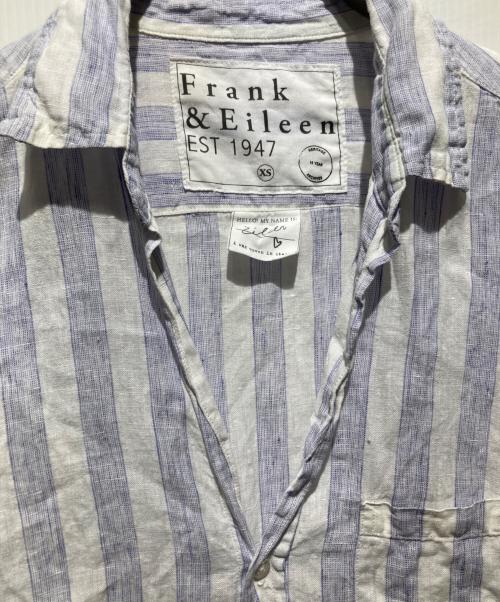 Frank&Eileen（フランクアンドアイリーン）Frank&Eileen (フランクアンドアイリーン) リネンストライプスキッパーシャツ ホワイト×ブルー サイズ:ＸＬの古着・服飾アイテム
