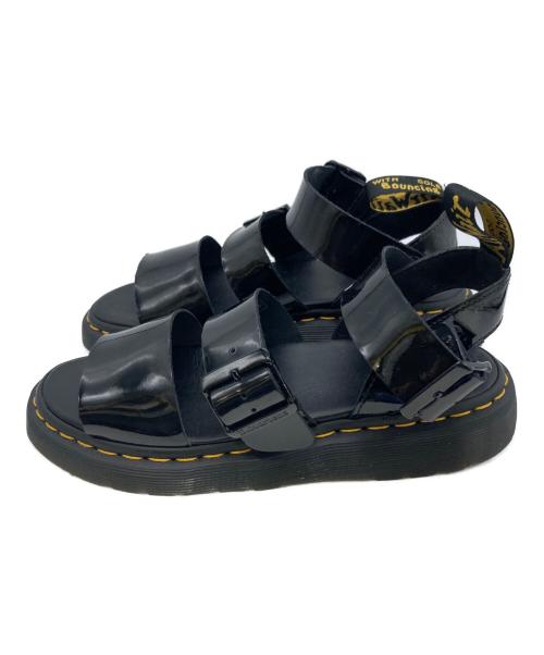 Dr.Martens（ドクターマーチン）Dr.Martens (ドクターマーチン) Gryphonエナメルサンダル ブラック サイズ:39の古着・服飾アイテム