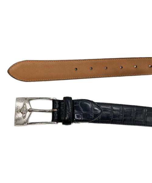 Vivienne Westwood（ヴィヴィアンウエストウッド）Vivienne Westwood (ヴィヴィアンウエストウッド) クロコ型押しレザーベルト ブラックの古着・服飾アイテム