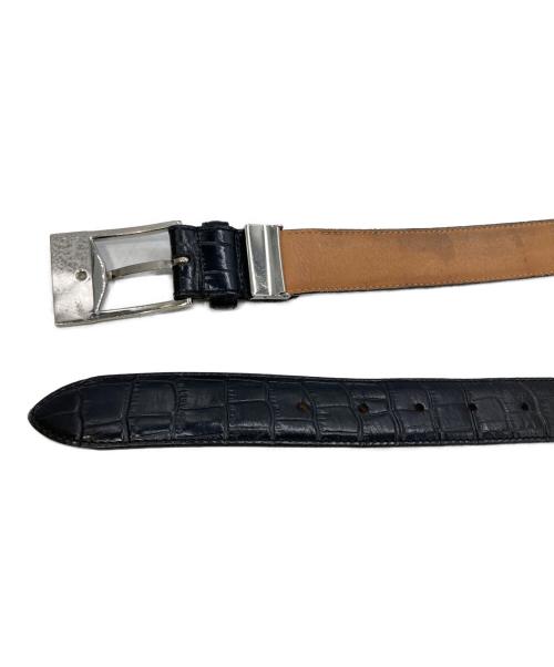 Vivienne Westwood（ヴィヴィアンウエストウッド）Vivienne Westwood (ヴィヴィアンウエストウッド) クロコ型押しレザーベルト ブラックの古着・服飾アイテム