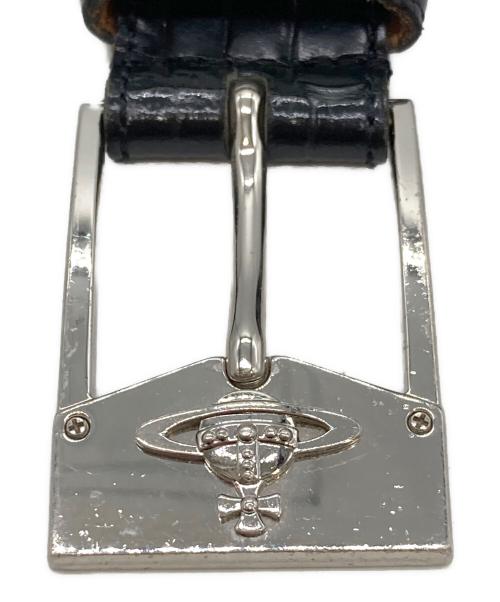 Vivienne Westwood（ヴィヴィアンウエストウッド）Vivienne Westwood (ヴィヴィアンウエストウッド) クロコ型押しレザーベルト ブラックの古着・服飾アイテム