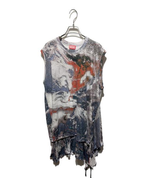 DIESEL（ディーゼル）DIESEL (ディーゼル) Loose Fit Printed Dress/ノースリーブワンピース マルチカラー サイズ:Sの古着・服飾アイテム