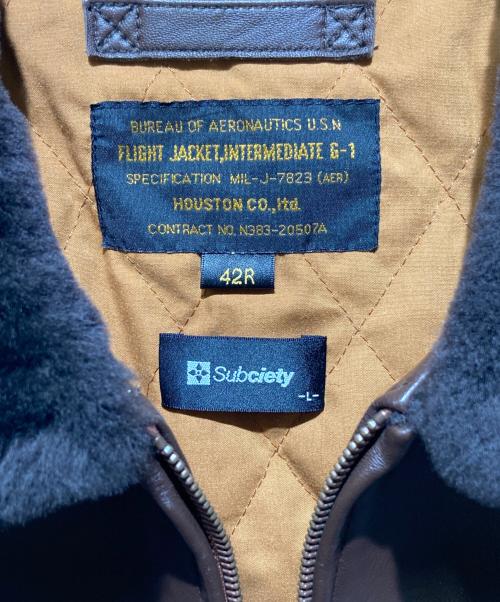 HOUSTON（ヒューストン）HOUSTON (ヒューストン) SUBCIETY (サブサエティ) TYPE G-1 フライトジャケット ブラウン サイズ:42Rの古着・服飾アイテム