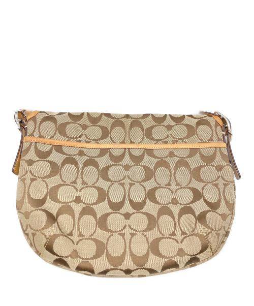 COACH（コーチ）COACH (コーチ) シグネチャーフラップショルダーバッグ ベージュの古着・服飾アイテム