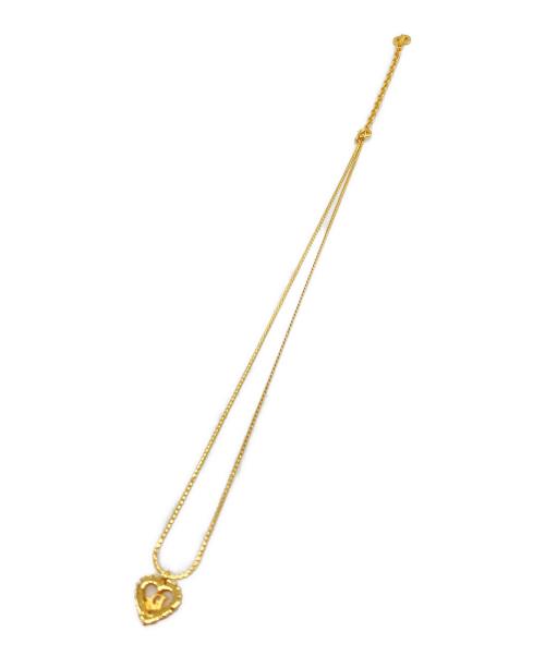 Christian Dior（クリスチャン ディオール）Christian Dior (クリスチャン ディオール) heart rhinestone necklace ゴールドの古着・服飾アイテム