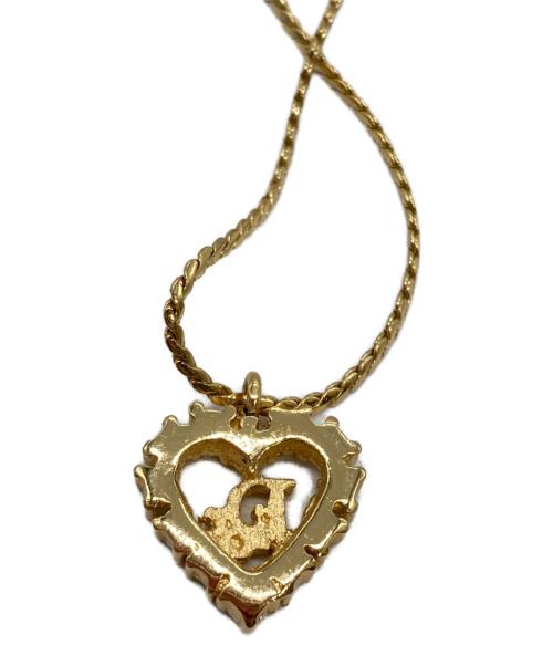 Christian Dior（クリスチャン ディオール）Christian Dior (クリスチャン ディオール) heart rhinestone necklace ゴールドの古着・服飾アイテム