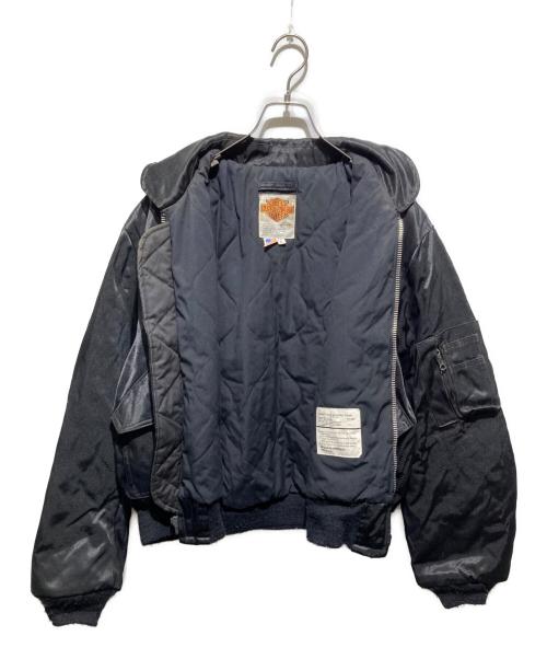 HARLEY-DAVIDSON（ハーレーダビッドソン）HARLEY-DAVIDSON (ハーレーダビッドソン) フライトジャケット ブラック サイズ:Ｌの古着・服飾アイテム