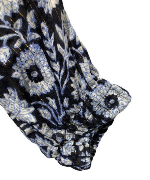 ne quittez pas（ヌキテパ）ne quittez pas (ヌキテパ) STRIPE FLOWER PRINT FRILL DRESS ブラック サイズ:Sの古着・服飾アイテム
