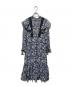 ne quittez pas（ヌキテパ）の古着「STRIPE FLOWER PRINT FRILL DRESS」｜ブラック