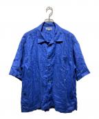 CAHLUMNカウラム）の古着「Linen Open Collar Shirt」｜ブルー