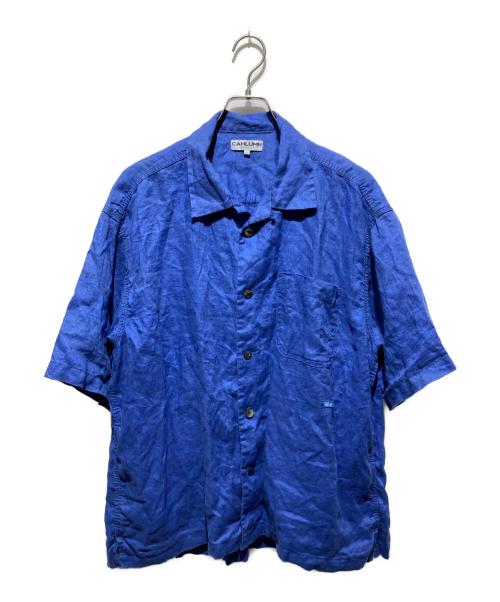 CAHLUMN（カウラム）CAHLUMN (カウラム) Linen Open Collar Shirt ブルー サイズ:Ｌの古着・服飾アイテム