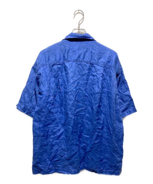 CAHLUMN（カウラム）CAHLUMN (カウラム) Linen Open Collar Shirt ブルー サイズ:Ｌの古着・服飾アイテム
