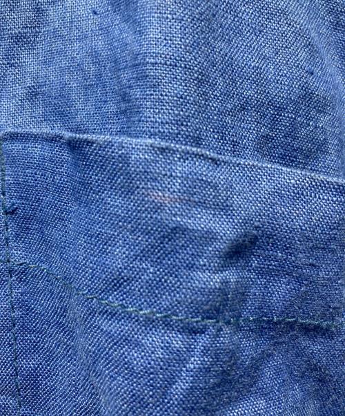 CAHLUMN（カウラム）CAHLUMN (カウラム) Linen Open Collar Shirt ブルー サイズ:Ｌの古着・服飾アイテム